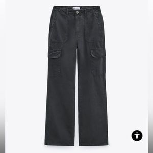 New ZARA ink blue (navy) straight cargo pants.